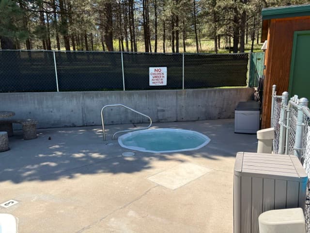Outdoor hot tub spa at Rush No More RV Resort in Sturgis, SD