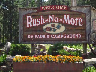 Entrance Sign Rush No More Campground and Cabins Sturgis SD